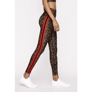 💘 WITH (WEAR IT TO HEART) - LEOPARD PRINT LEGGING RED & BLACK SPORTY STRIPE